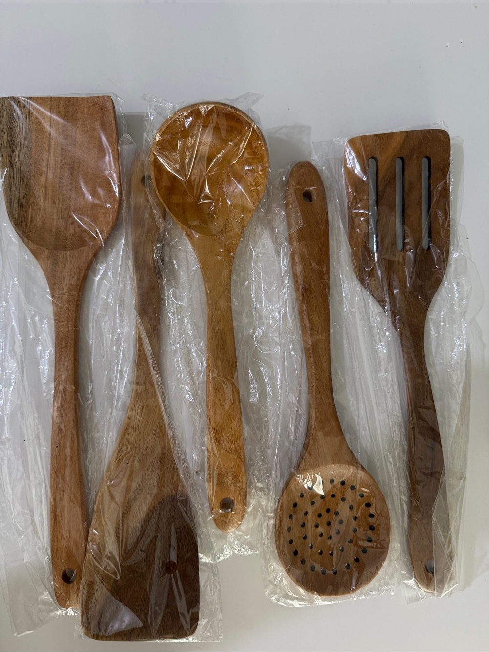Wooden Kitchen Utensil Set - Natural Brown